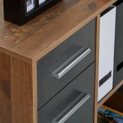 CARO-Möbel Eckschreibtisch LENA Mit Regal In Old Style/Beton Dunkel -Betten & Zubehör Verkäufe 95056 3