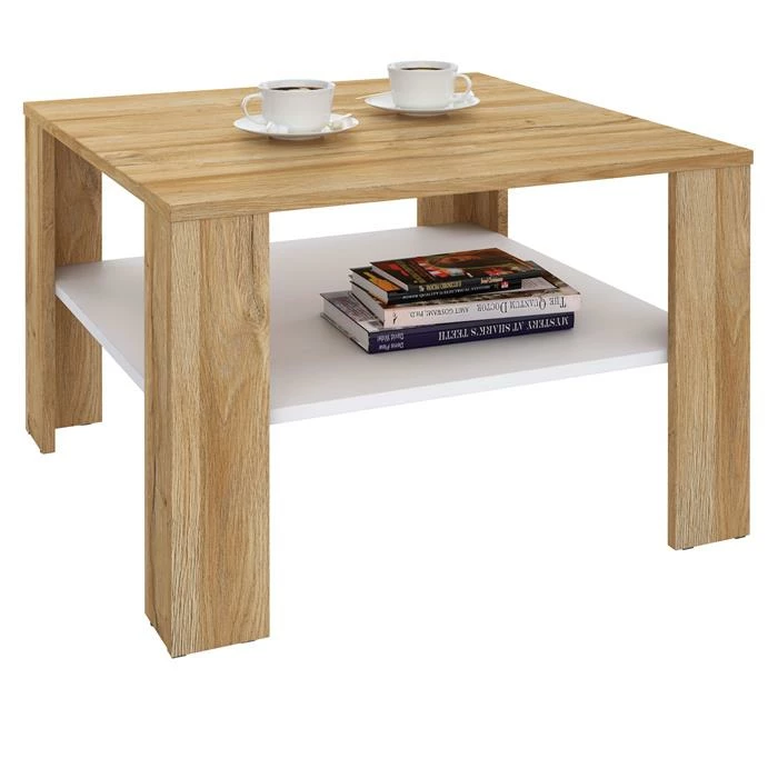 CARO-Möbel Couchtisch FELICE In Wildeiche/weiß, 68x68 Cm 3 CARO-Möbel Couchtisch FELICE In Wildeiche/weiß, 68x68 Cm