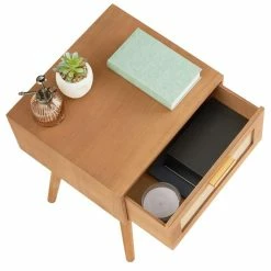 CARO-Möbel Nachttisch KIRAN Mit 1 Schublade, Holz In Braun -Betten & Zubehör Verkäufe 95331 4