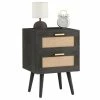 CARO-Möbel Nachttisch WAMAN Mit 2 Schubladen, Schwarz -Betten & Zubehör Verkäufe 95333 0