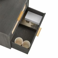 CARO-Möbel Nachttisch WAMAN Mit 2 Schubladen, Schwarz -Betten & Zubehör Verkäufe 95333 4