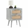 CARO-Möbel Nachttisch WAMAN Mit 2 Schubladen, Grau -Betten & Zubehör Verkäufe 95334 0