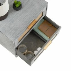 CARO-Möbel Nachttisch WAMAN Mit 2 Schubladen, Grau -Betten & Zubehör Verkäufe 95334 4