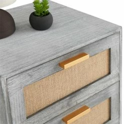 CARO-Möbel Nachttisch WAMAN Mit 2 Schubladen, Grau -Betten & Zubehör Verkäufe 95334 5