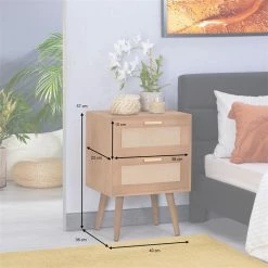 CARO-Möbel Nachttisch WAMAN Mit 2 Schubladen, Braun 13 CARO-Möbel Nachttisch WAMAN Mit 2 Schubladen, Braun -Betten & Zubehör Verkäufe 95335 AC9