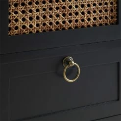 CARO-Möbel Nachttisch RAJA Mit 3 Schubladen Und Wiener Geflecht, Schwarz 12 CARO-Möbel Nachttisch RAJA Mit 3 Schubladen Und Wiener Geflecht, Schwarz -Betten & Zubehör Verkäufe 95339 6