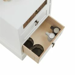 CARO-Möbel Nachttisch RAJA Mit 3 Schubladen Und Wiener Geflecht, Weiß -Betten & Zubehör Verkäufe 95341 4