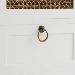 CARO-Möbel Nachttisch RAJA Mit 3 Schubladen Und Wiener Geflecht, Weiß -Betten & Zubehör Verkäufe 95341 6