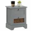 CARO-Möbel Nachttisch RANI Mit 2 Schubladen Und Wiener Geflecht, Grau -Betten & Zubehör Verkäufe 95346 0