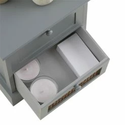 CARO-Möbel Nachttisch RANI Mit 2 Schubladen Und Wiener Geflecht, Grau -Betten & Zubehör Verkäufe 95346 4