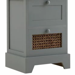 CARO-Möbel Nachttisch RANI Mit 2 Schubladen Und Wiener Geflecht, Grau -Betten & Zubehör Verkäufe 95346 5