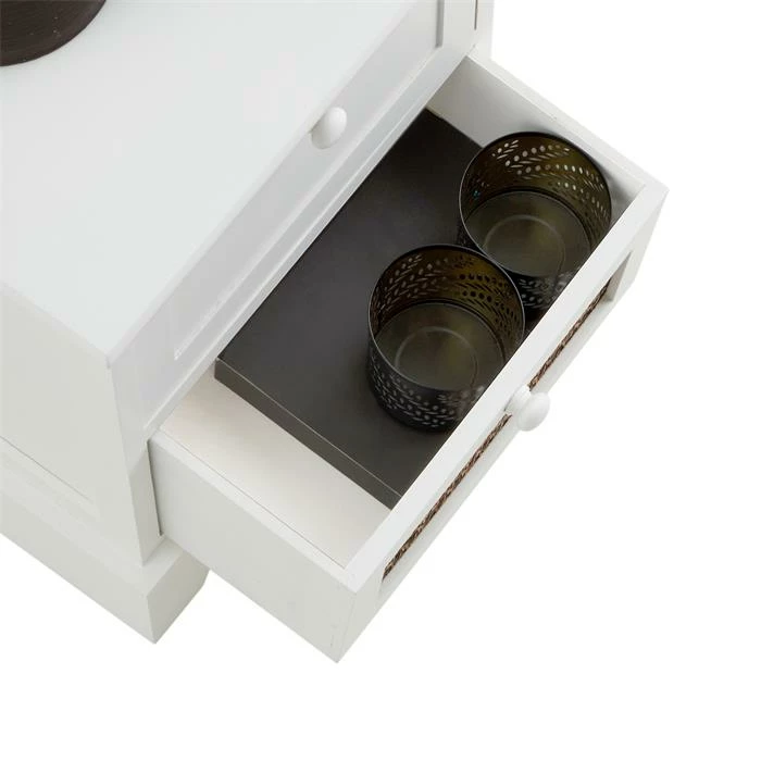 CARO-Möbel Nachttisch RANI Mit 2 Schubladen Und Wiener Geflecht, Weiß 6 CARO-Möbel Nachttisch RANI Mit 2 Schubladen Und Wiener Geflecht, Weiß – Bild 4