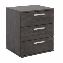 CARO-Möbel Nachttisch MARIELLA In Beton Dunkel Mit 3 Schubladen -Betten & Zubehör Verkäufe 95422 2