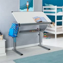CARO-Möbel Kinderschreibtisch SARI, Neigbar Und Höhenverstellbar In Weiß/alu -Betten & Zubehör Verkäufe 95561 AC4