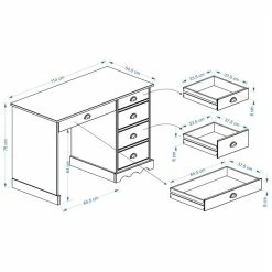 IDIMEX Schreibtisch COLETTE Honigfarben 8 IDIMEX Schreibtisch COLETTE Honigfarben -Betten & Zubehör Verkäufe COLETTE 7245 46 Skizze