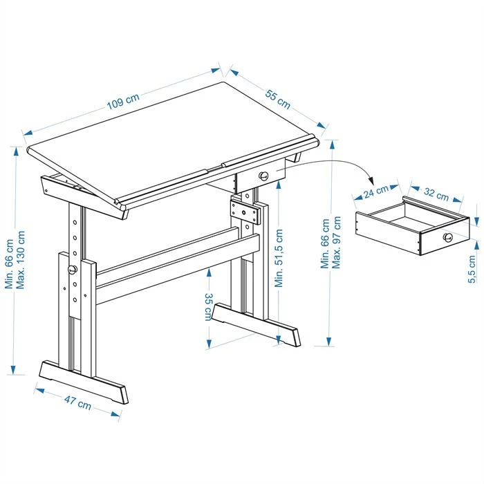 IDIMEX Kinderschreibtisch Weiß/rot FLEXI 8 IDIMEX Kinderschreibtisch Weiß/rot FLEXI – Bild 6